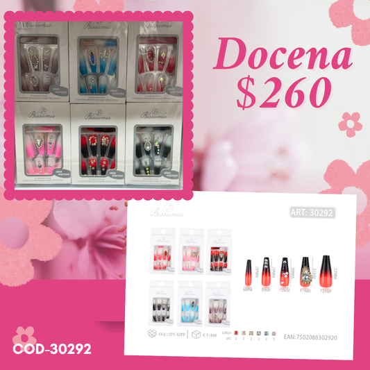 ulas degradadas con pedrería, docena, codigo 30292