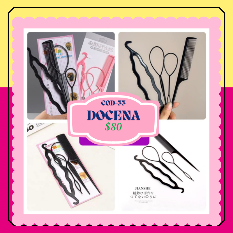 Kit de peine y accesorios para peinado A33
