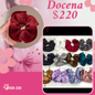 scrunchie con orilla, de colores, docena, codigo a331