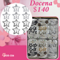 cucas con pasadores de brillantina en set, docena, codigo a336