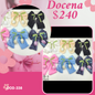 moño tulipan de transparencia, tela satin, docena, codigo a338
