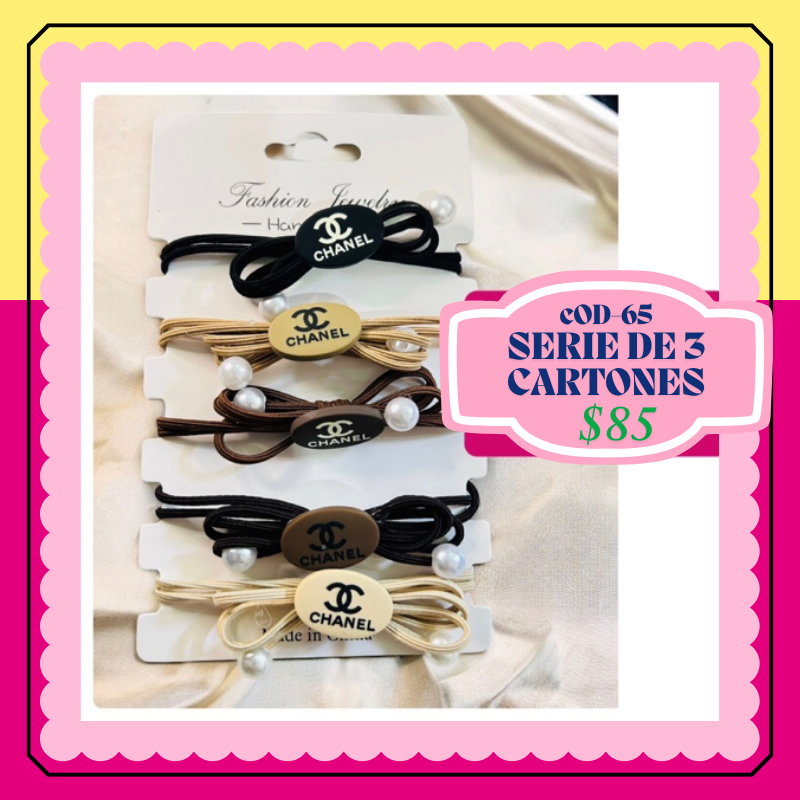 Serie de 3 cartones de liga chan@l, codigo A65