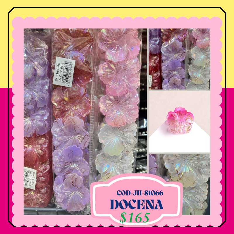 pinza de flor con pítalos chica, codigo JH-81066
