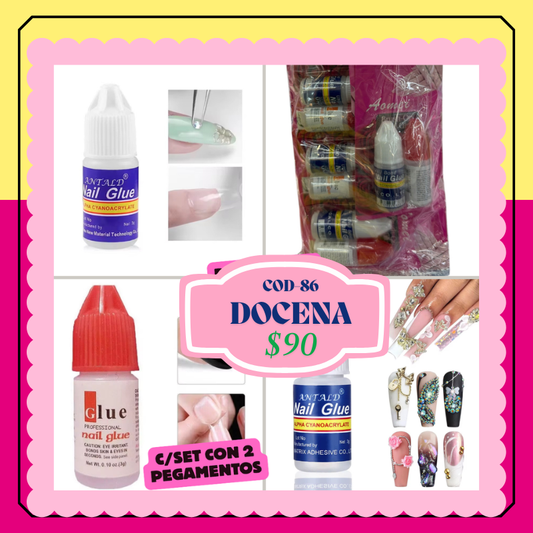 set de 2 pegamentos c/u, codigo a86