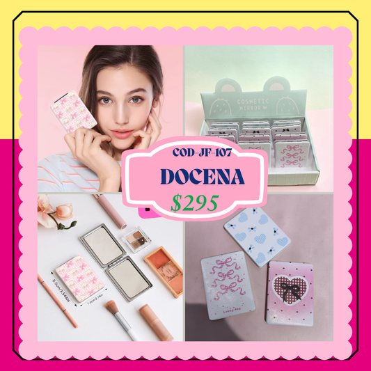 espejo de bolsillo rectangular con diseños, codigo JF-107