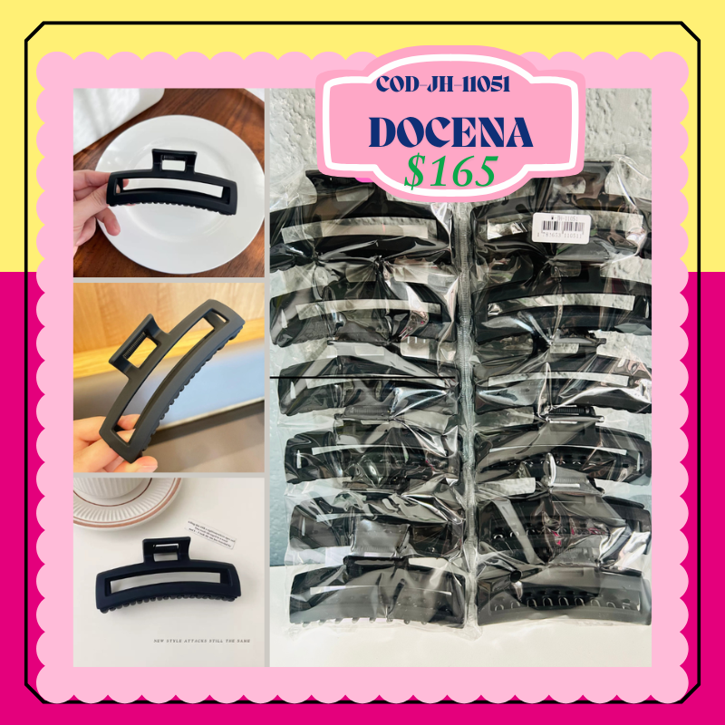 pinza larga delgada en tono negro, codigo JH-11051