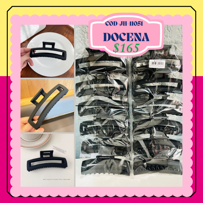 pinza larga delgada en tono negro, codigo JH-11051
