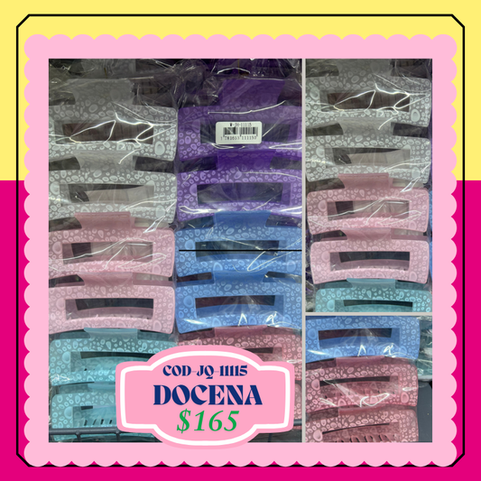 pinza rectangulo de colores, burbuja, codigo JQ-11115