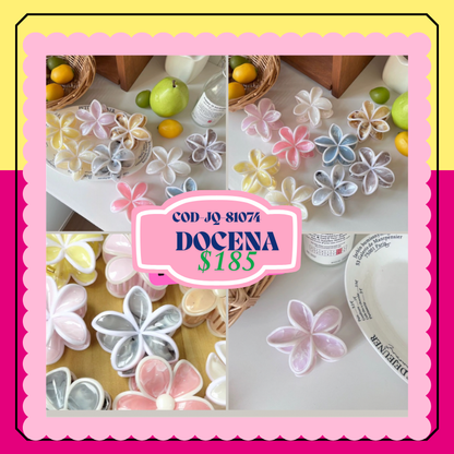 pinza hawaiana con diseño de mármol y orilla, codigo JQ-81074