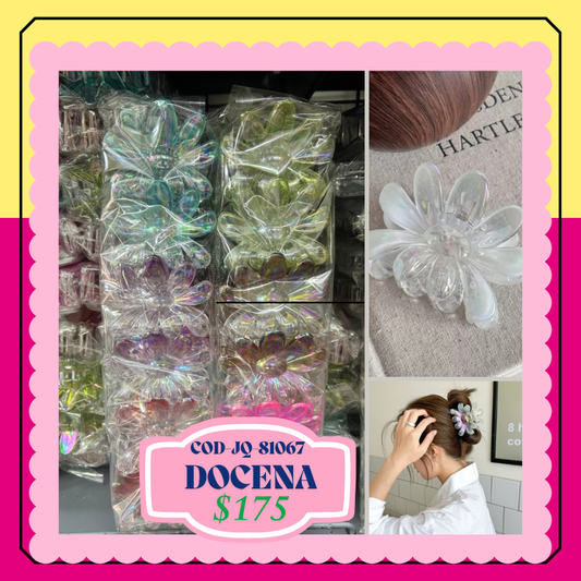 pinza de flor transparente, codigo jq-81067