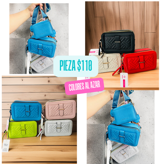 Bolso con broche  al frente colores al azar código a27