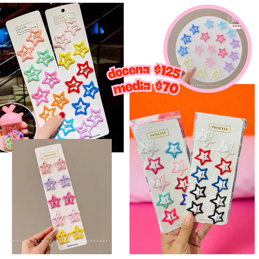 Cucas de estrella de colores, en tiras, codigo a24