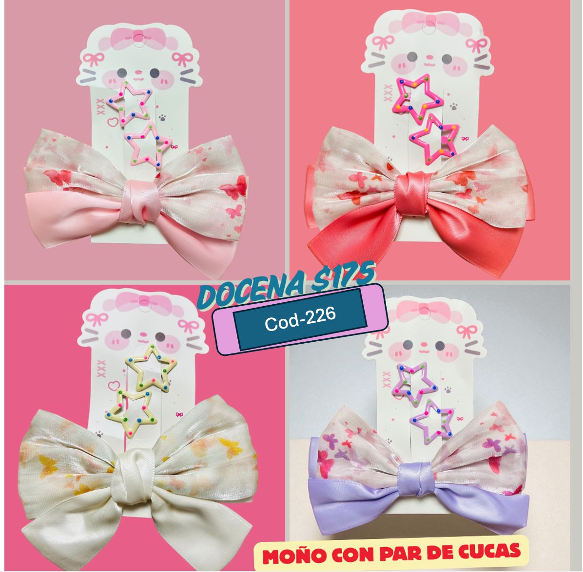 Moño con par de cucas, codigo a226