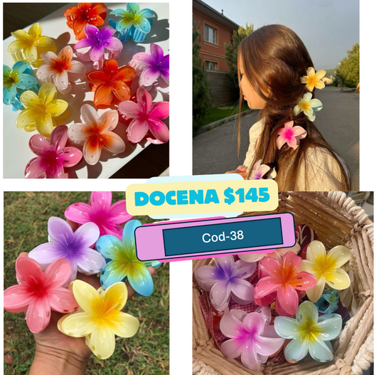pinza hawaiana de colores, codigo a38