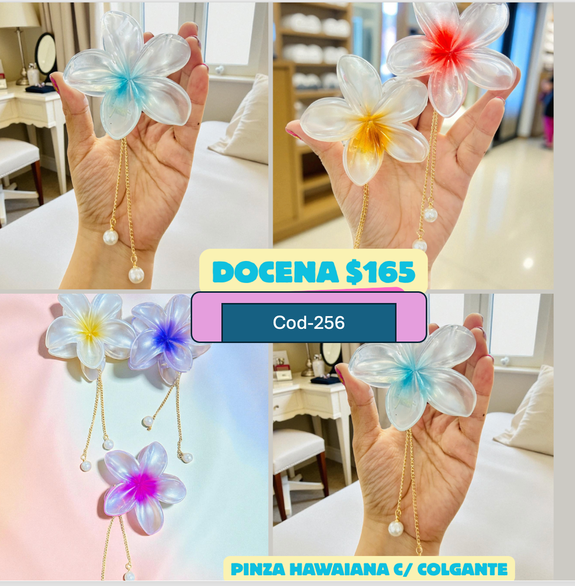 pinza hawaiana con colgante, codigo a285