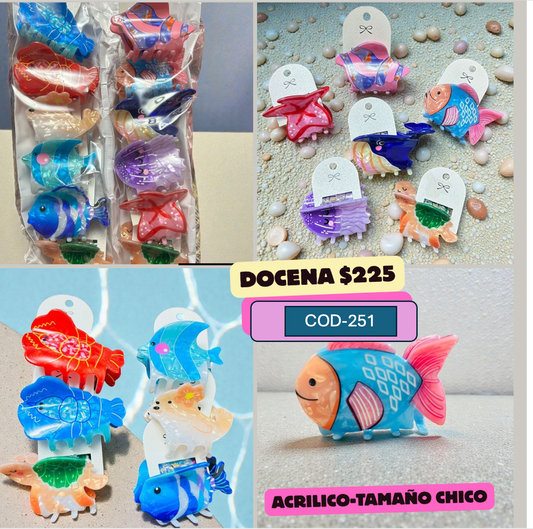 pinza de mar de acrilico, premium, chica, codigo a251