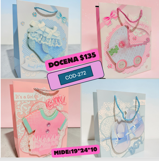 Bolsa baby shower, medida 19*24*10, codigo a272