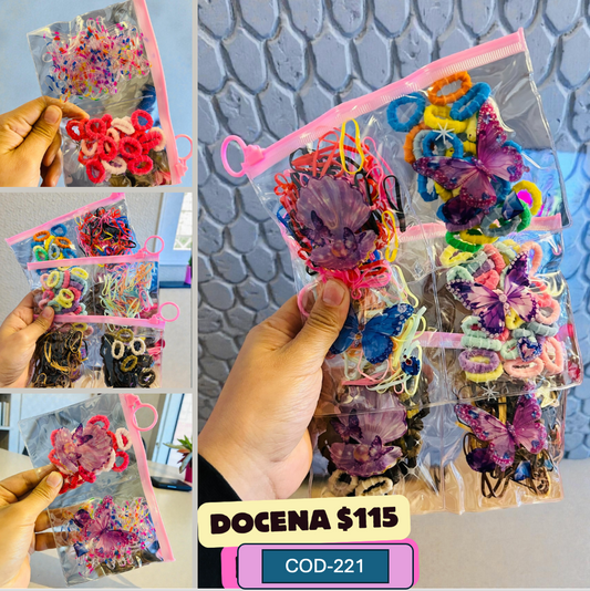 Bolsa de ligas latex y de tela , tamaño pequeño, codigo a221