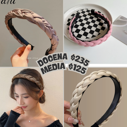 Diadema trenza satin , codigo a308