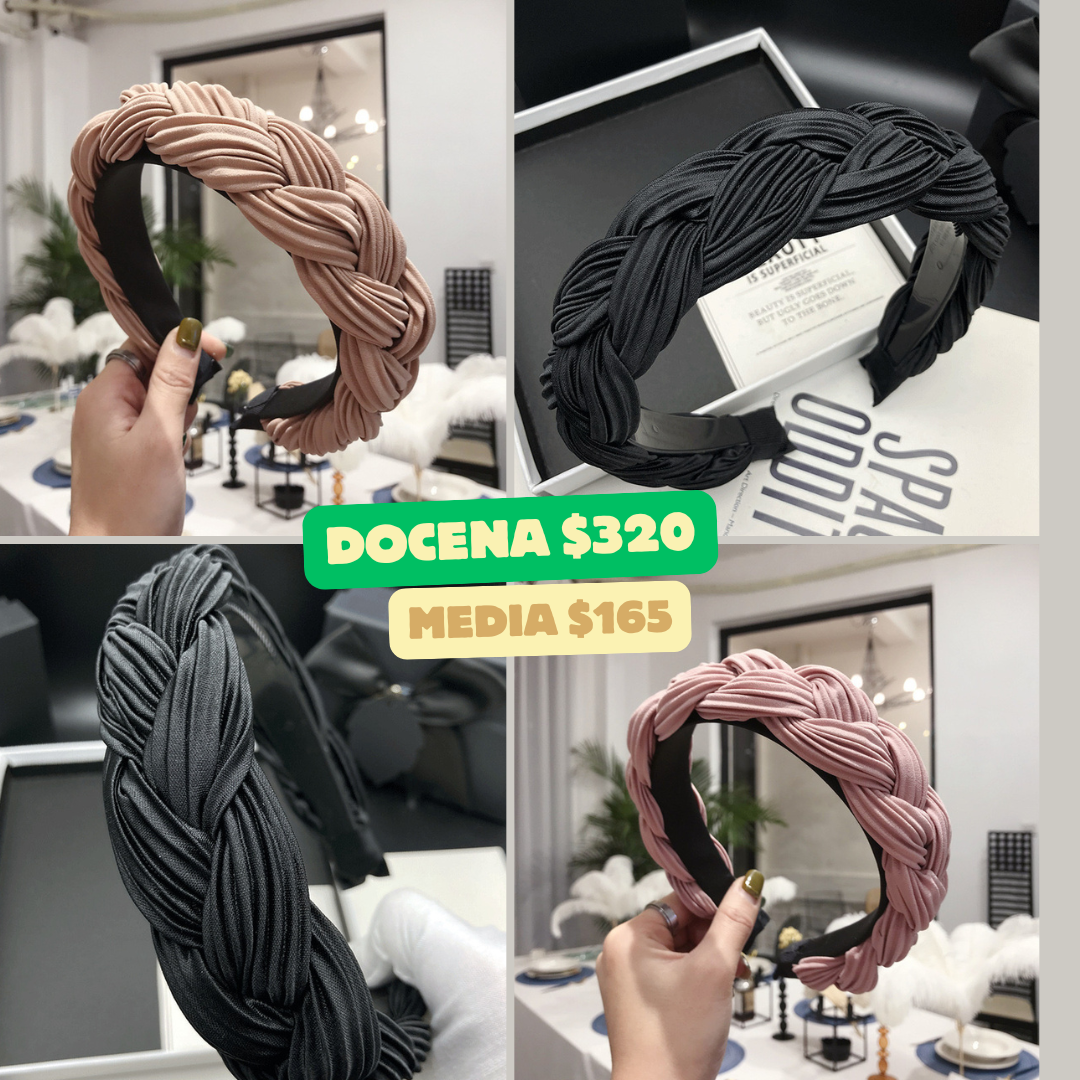 diadema satin trenzada, codigo a218bis