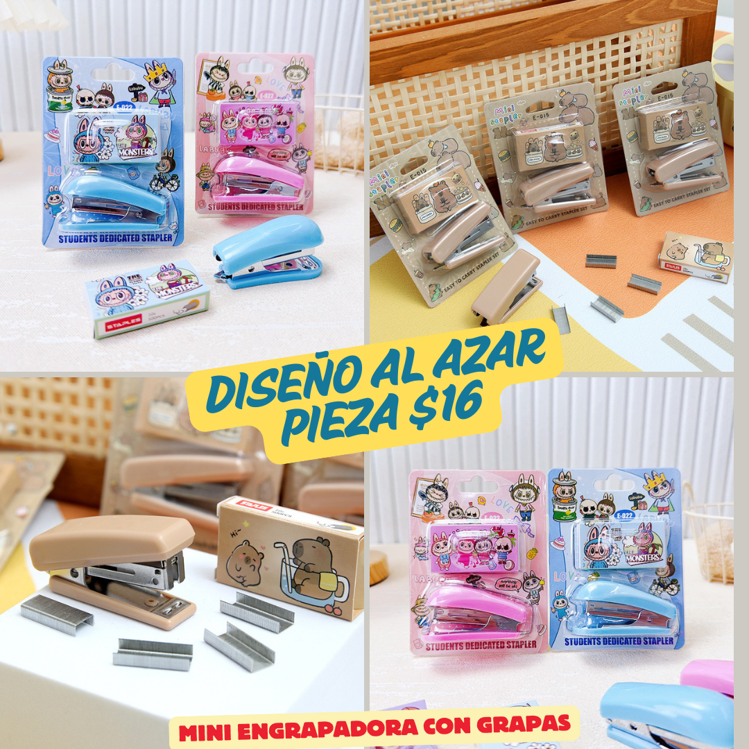 Engraoadora mini con grapas, diseños al azar, codigo a60