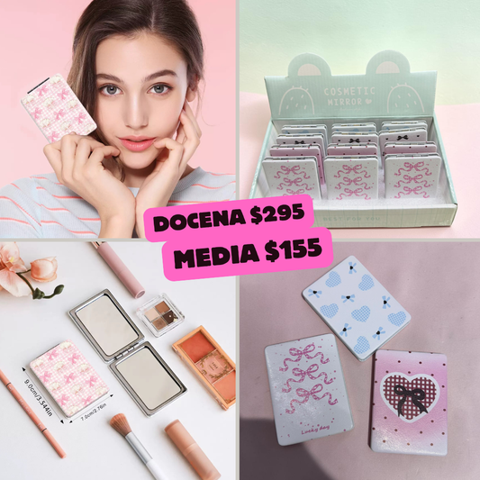 espejo de bolsillo rectangular con diseños, codigo a806