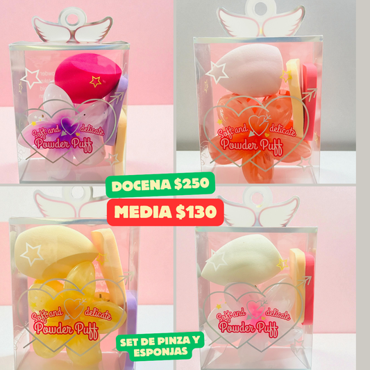 set de pinza hawaiana con esponjas, codigo a263