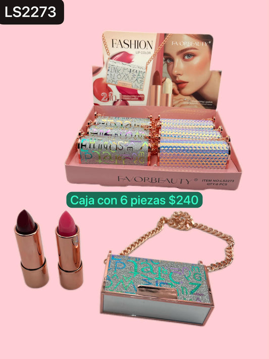 Labial en bolsita, c/bolsita con 2 labiales, caja con 6 bolsas de labiales, codigo LS2273