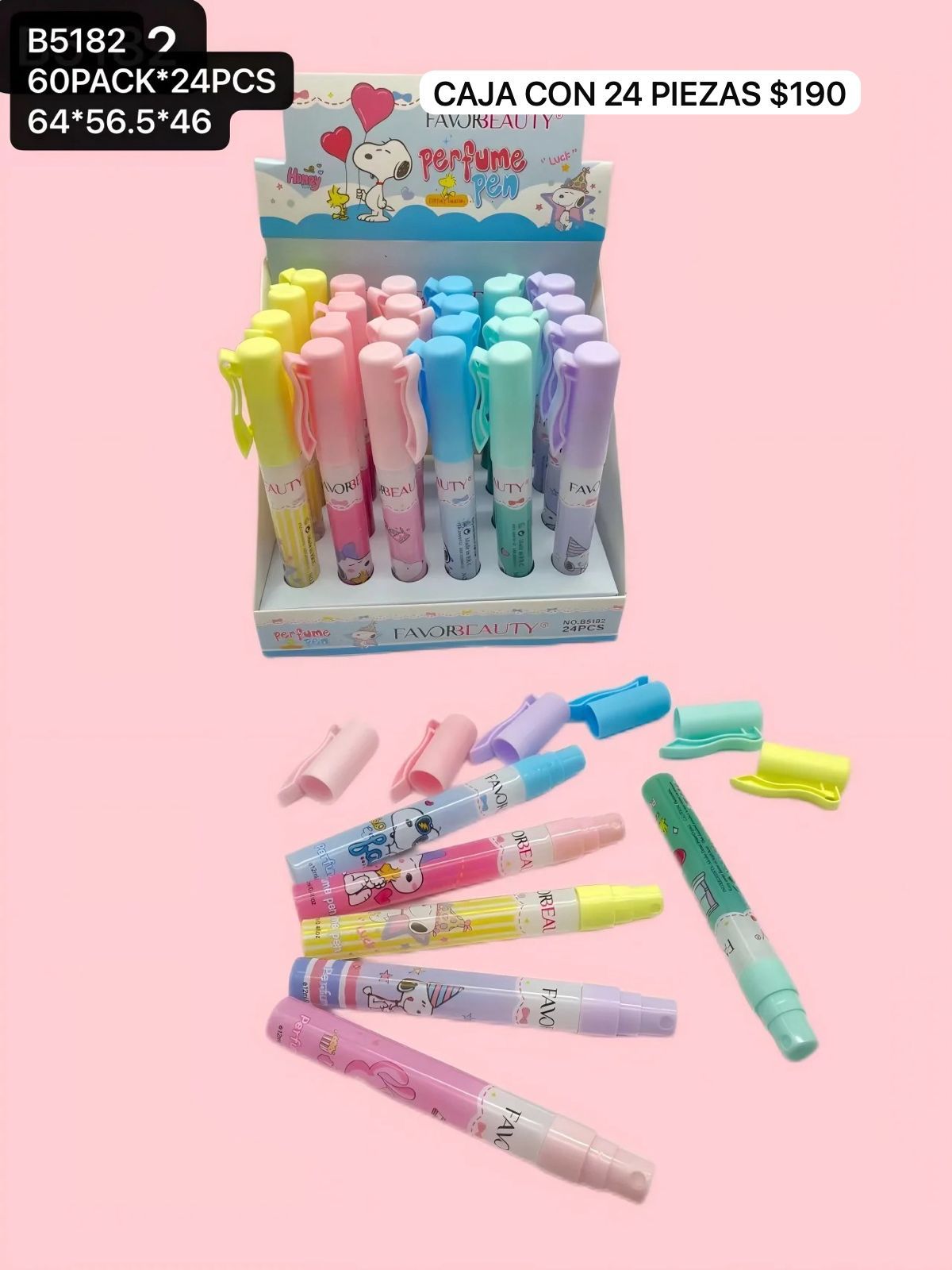 caja con 24 perfumes snopy, codigo b5182