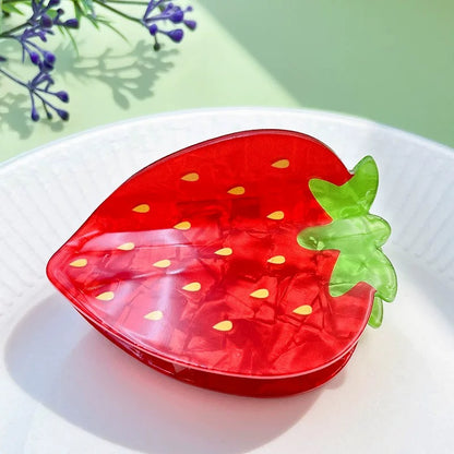 pinza de fresa y cereza de acrílico, codigo a189