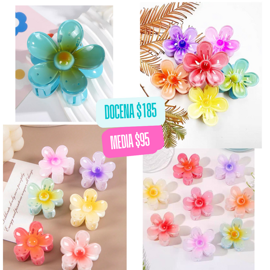 Pinza flor grande de colores, codigo a274