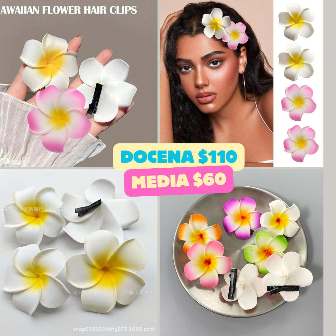 flor hawaiana en broche, codigo a18