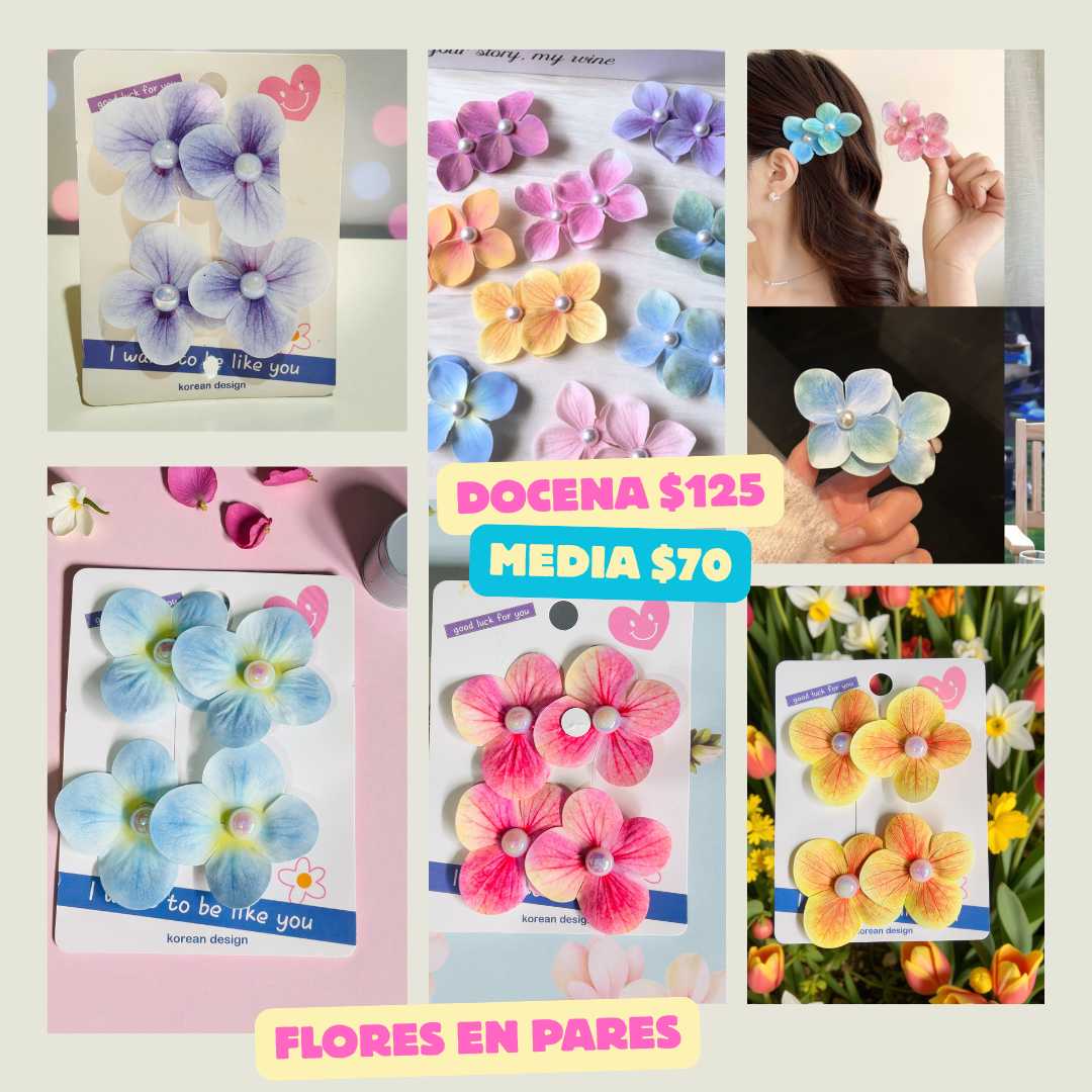 Flor en pares, de colores, codigo a46