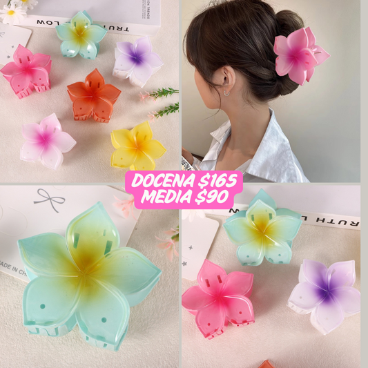 pinza flores de colores, grande, codigo a250