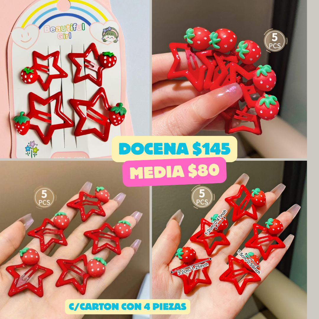 cucas de estrella con fresitas , codigo a711