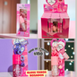 Gloss en caja con llavero, tonos rosa, serie de 3 piezas, codigo a135
