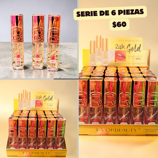serie de 6 gloss 24k gold, codigo a51