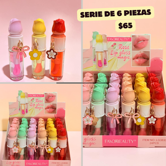 serie de 6 gloss tulipan, codigo a55