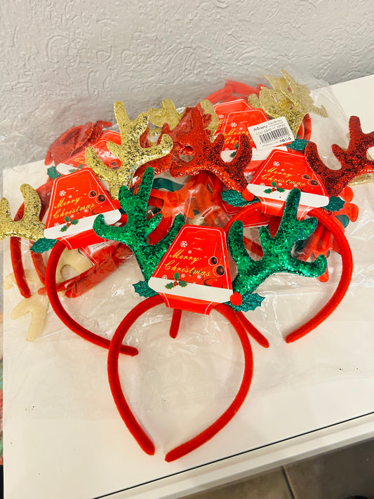 diadema reno con luz, docena