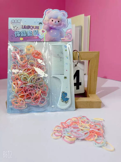 ligas latex con peines, variedad de colores, codigo a242