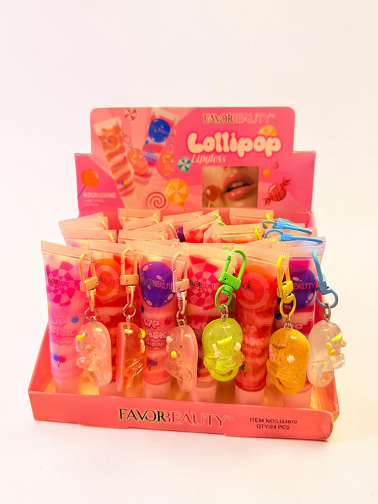 serie de 6 gloss con colgante, código a291