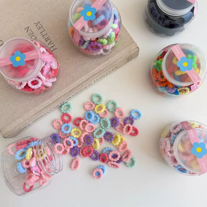 ligas minis con diseño, en botes, variedad de colores, codigo a212bis