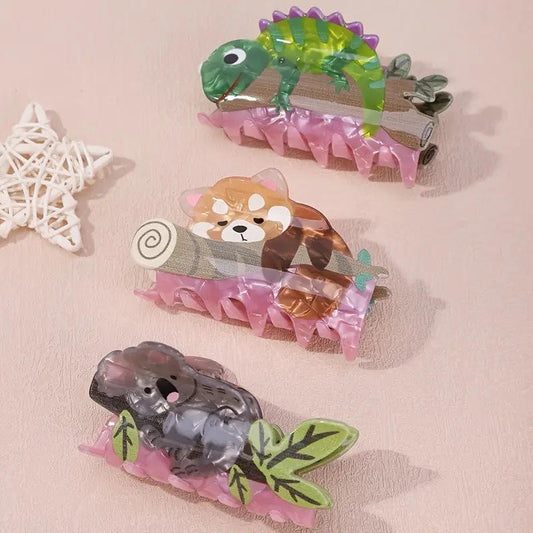 Pinzas de acrilico, de dinosaurio, koalas y pájaros, codigo a63bis.1