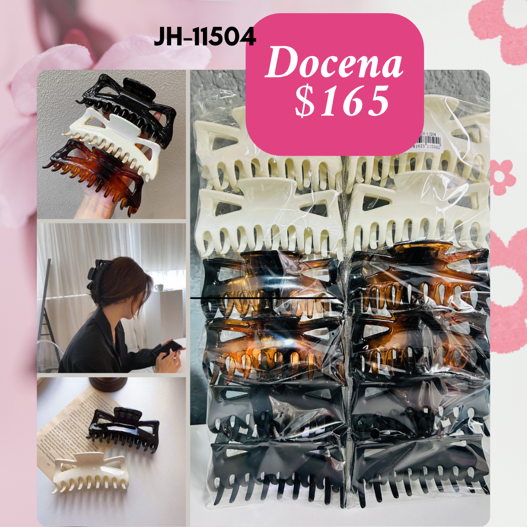 pinza en dientes planos, 3 tonos, docena, codigo jh-11504