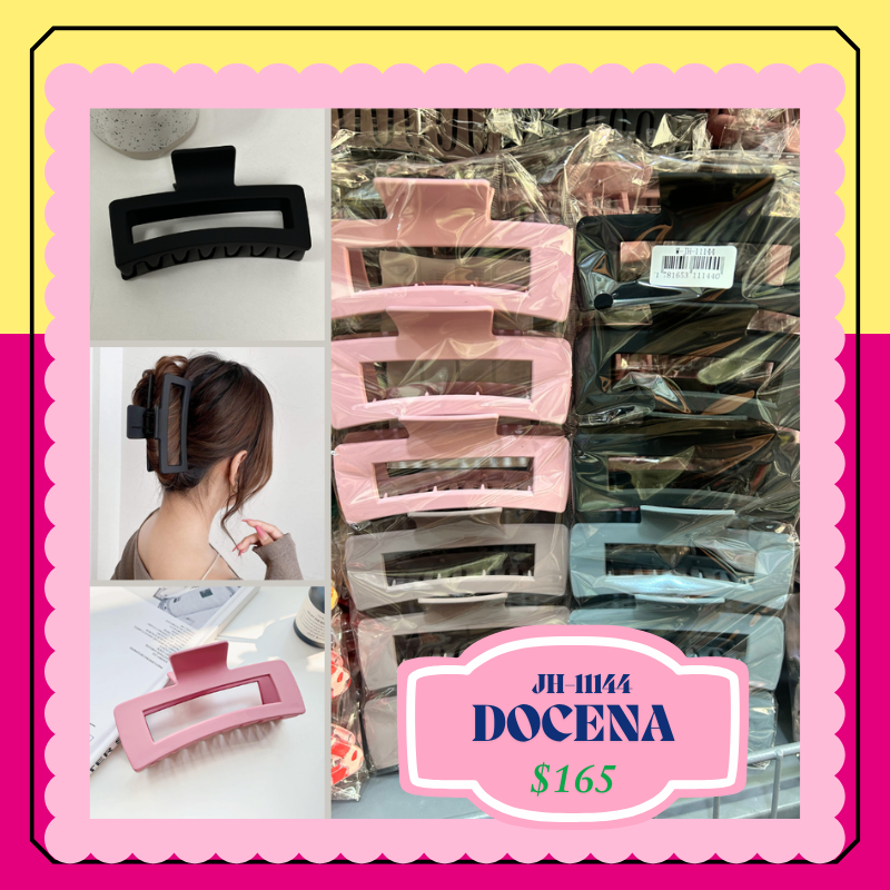 pinza en 4 tonos, rosa, negro, nut, verde, codigo JH11144