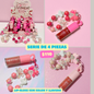 set de 4 labiales-gloss con llaveros, codigo a707 a70