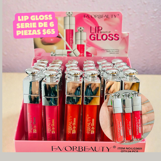 lip gloss, serie de 6 piezas, codigo a113