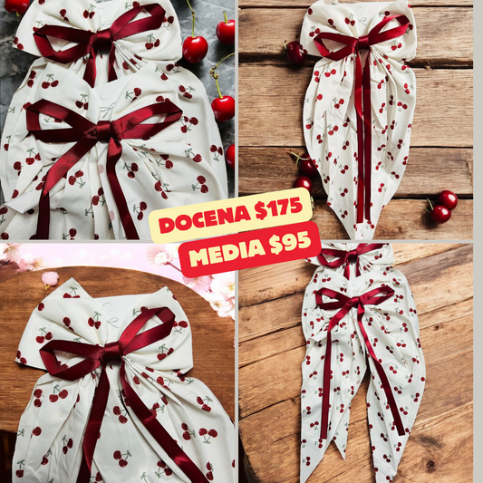 moño cereza largo, codigo a37