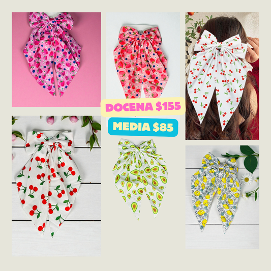 Moño largo de frutas, codigo a60