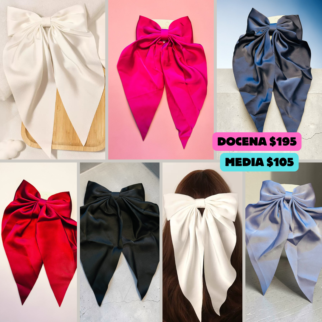 Moño largo de colores, codigo a147 – accesorios al mayoreo julia